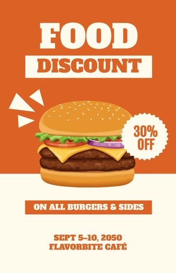 Free Food Discount Poster Template to Edit Online