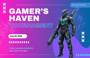 Free Horizontal Gaming Poster Template to Edit Online