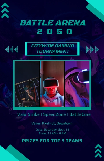 Free Gaming Tournament Poster Template to Edit Online