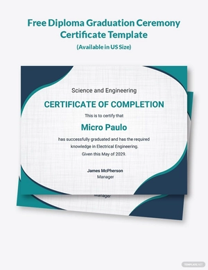 Diploma Graduation Ceremony Certificate Template