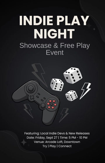 Free Indie Gaming Poster Template to Edit Online
