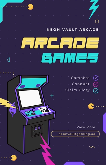 Free Modern Arcade Gaming Poster Template to Edit Online