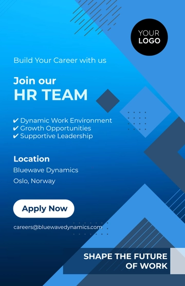Free Blue HR Ad Poster Template to Edit Online