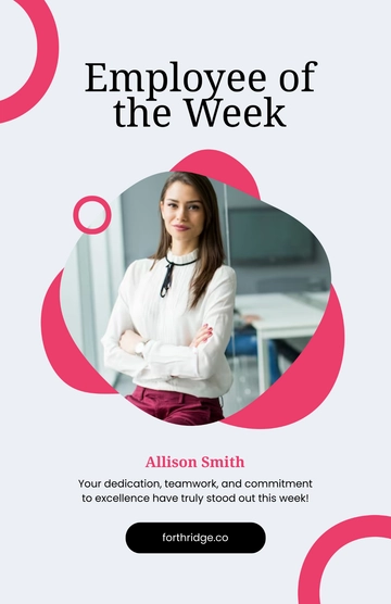 Free Best Employee of the Week Poster Template to Edit Online