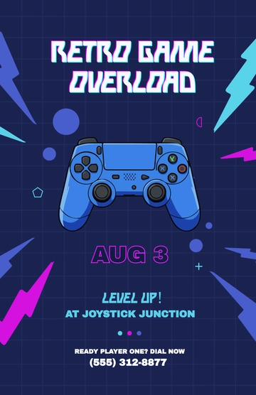 Free Retro Gaming Poster Template to Edit Online
