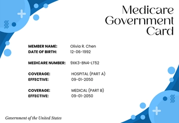 Medicare Government Card Template to Download