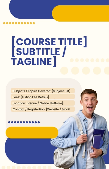 Free Blank Course Tuition Poster Template to Edit Online