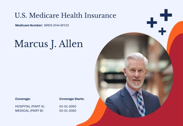 Free Simple Medicare Photo Card Template to Edit Online