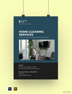 Free House Cleaning Service Poster Template to Edit Online