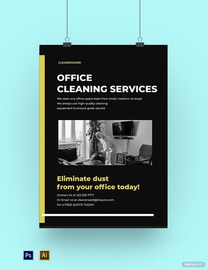 Free Office Cleaning Services Poster Template to Edit Online