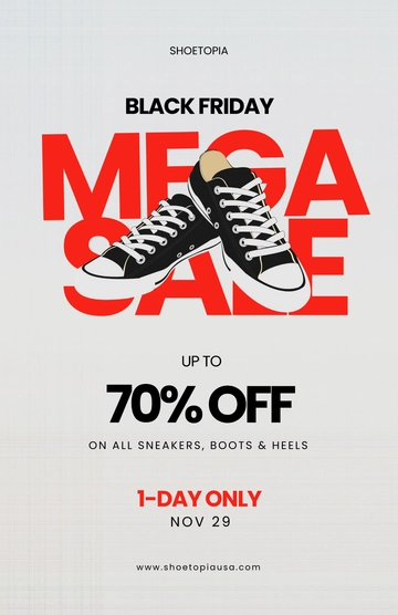 Free Aesthetic Black Friday Shoes Poster Template to Edit Online