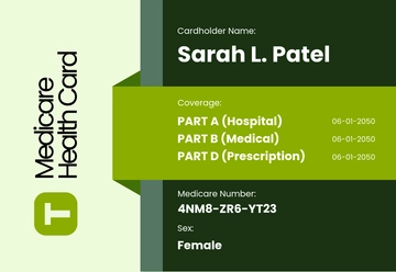 Free Modern Medicare Health Card Template to Edit Online