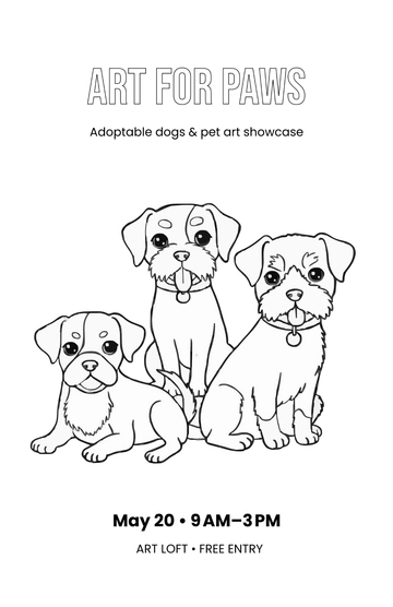 Free Drawing Dog Adoption Poster Template to Edit Online