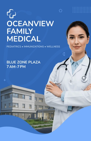 Free Blue Care Clinic Poster Template to Edit Online