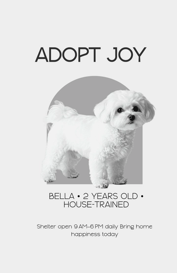Free Minimalist Dog Adoption Poster Template to Edit Online