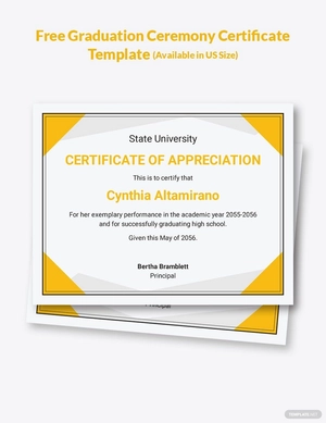 Graduation Ceremony Certificate Template