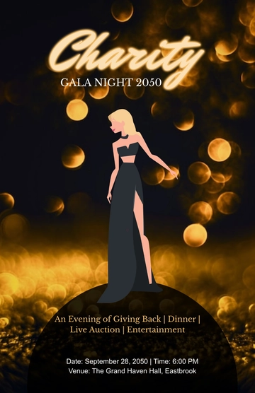 Free Charity Gala Night Poster Template to Edit Online