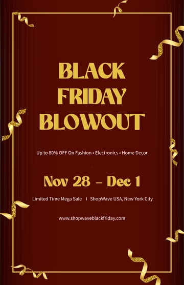 Free Red Festive Black?Friday Poster Template to Edit Online