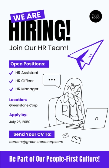 Free HR Hiring Poster Template to Edit Online