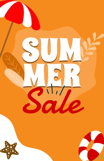 Free Summer Background Discount Poster Template to Edit Online