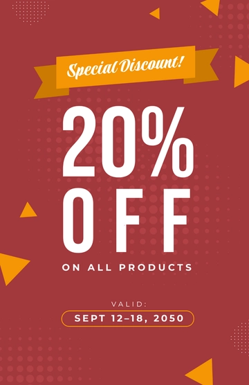 Free Simple Discount Offer Poster Template to Edit Online