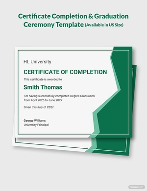 Certificate Completion & Graduation Ceremony Template