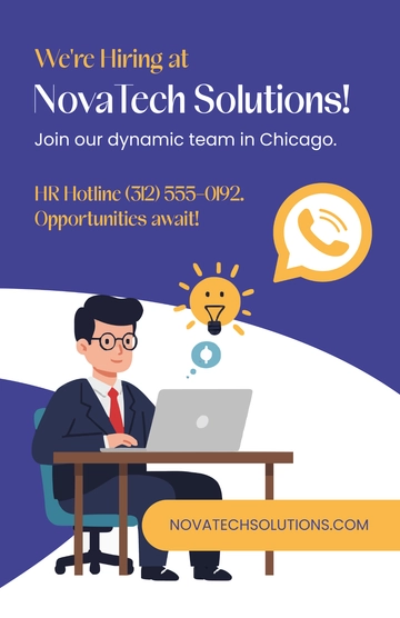 Free Blue Employee Recruitment Poster Template to Edit Online