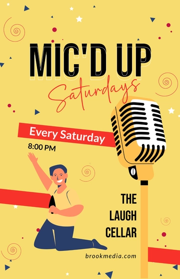 Free Saturday Night Comedy Poster Template to Edit Online