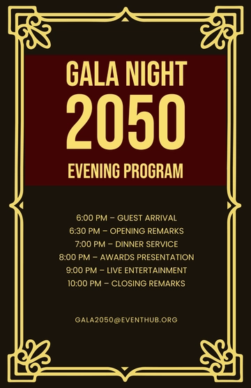 Free Gala Night Program Poster to Edit Online