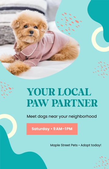 Free Dog Adoption Near Me Poster Template to Edit Online