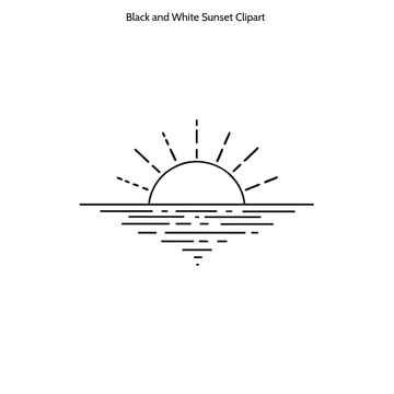 Free Black and White Sunset Clipart to Edit Online