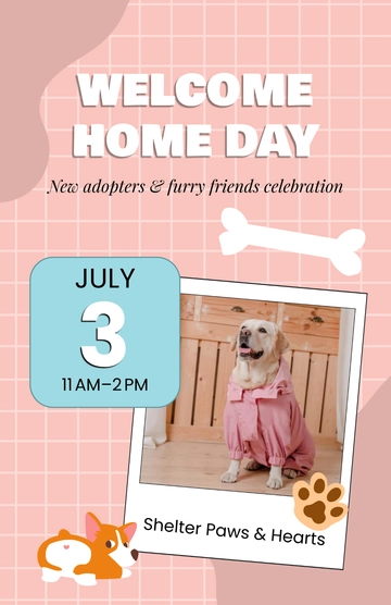 Free Dog Adoption Welcome Poster Template to Edit Online