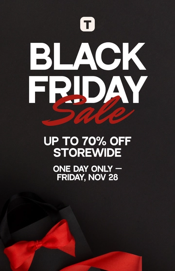 Free Simple Black?Friday Sign Poster Template to Edit Online