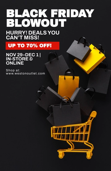 Free BlackFriday 70 Off Poster Template to Edit Online