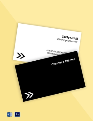 Professional Cleaning Service Business Card Template