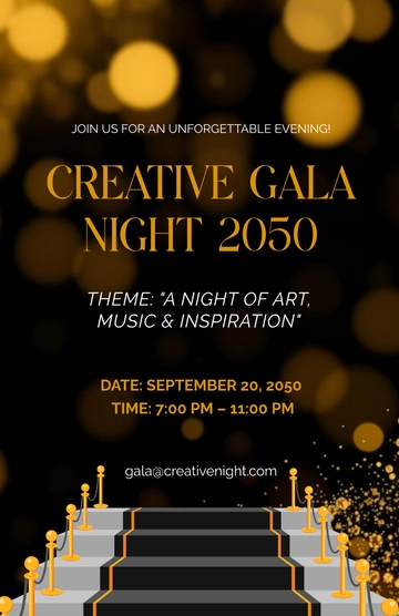 Free Creative Gala Night Invitation Poster Template to Edit Online