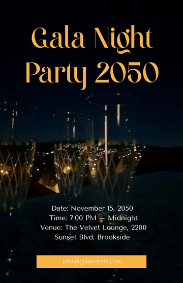 Free Simple Gala Night Party Poster Template to Edit Online