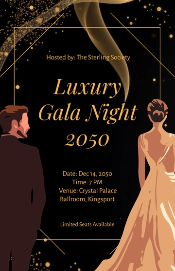 Free Luxury Gala Night Poster Template to Edit Online