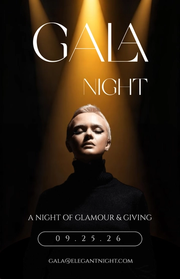 Free Elegant Gala Night Poster Template to Edit Online