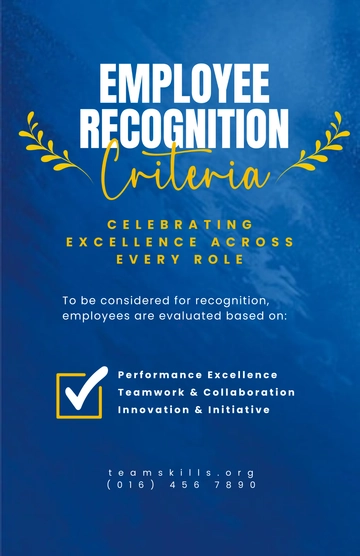 Free Employee Recognition Criteria Poster HR Template to Edit Online