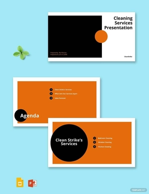 Free Sample Cleaning Services Presentation Template to Edit Online