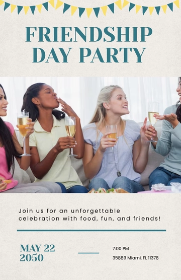 Free Friendship Day Party Poster Template to Edit Online