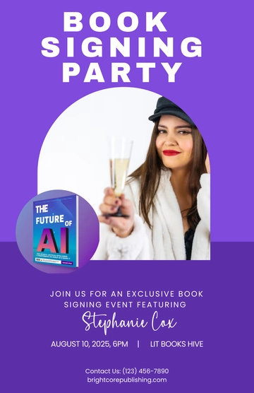 Free Book Signing Party Poster Template to Edit Online
