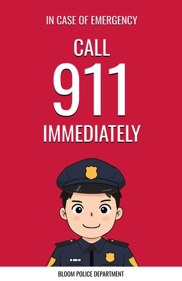 Free Police Emergency Poster Template to Edit Online