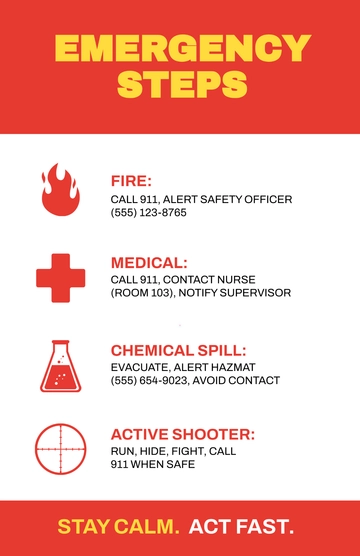 Free Emergency Action Plan Poster Template to Edit Online