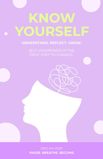 Free Simple Self-Awareness Poster Template to Edit Online