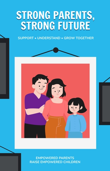 Free Blue Parenting Awareness Poster Template to Edit Online