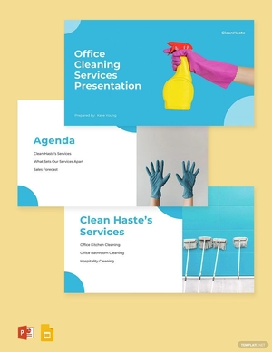 Free Commercial Cleaning Services Presentation Template to Edit Online