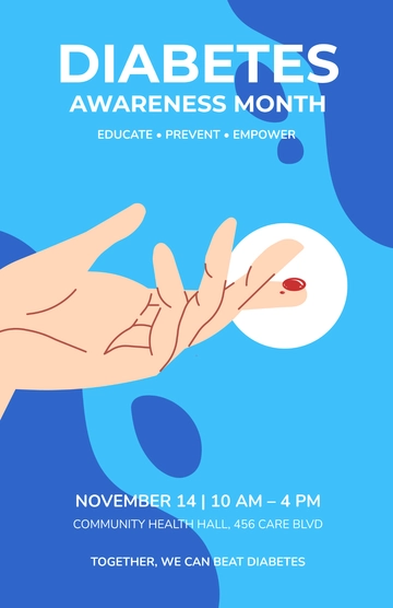 Free Colorful Diabetes Awareness Poster Template to Edit Online