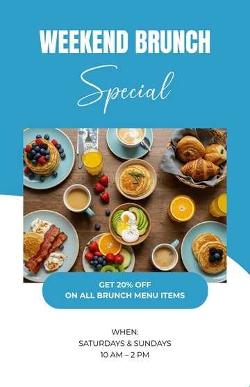 Free Brunch Discount Poster Template to Edit Online